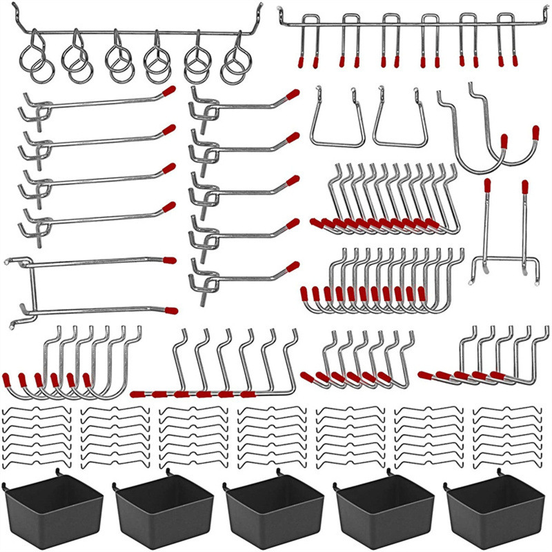114 Pcs Pegboard Hooks Set Met - Workshop Tools On Wall review and price