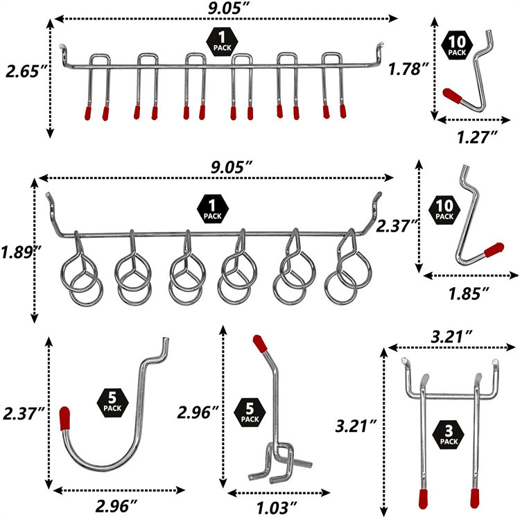 114 Pcs Pegboard Hooks Set Met - Workshop Tools On Wall review and price