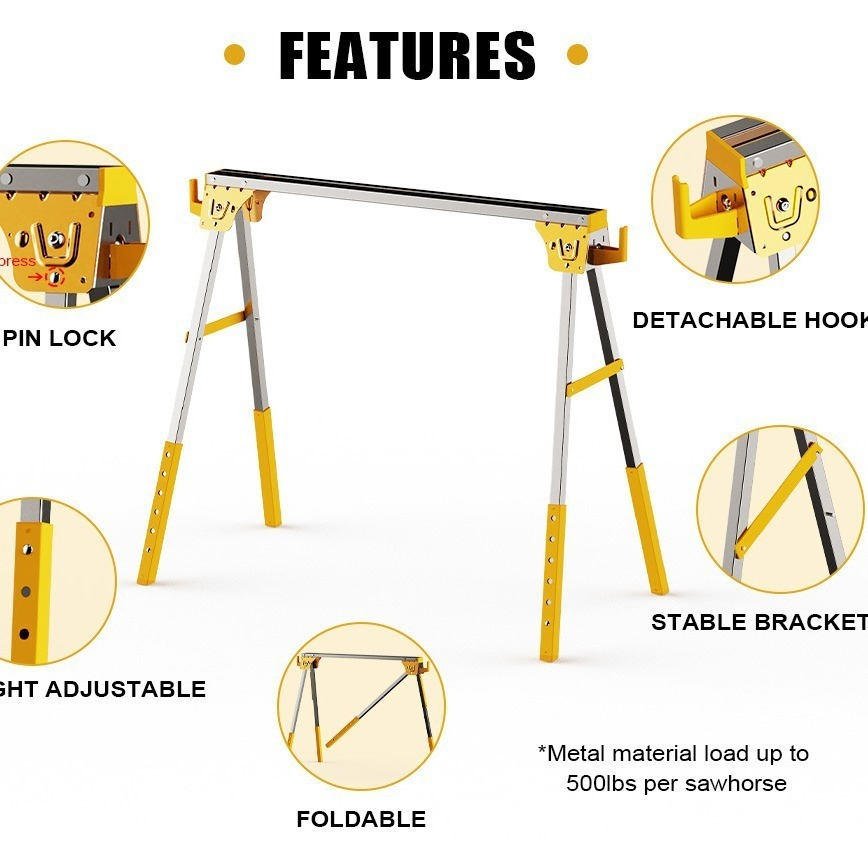 Metal sawhorse/saw stand, heav - Workbench Portable Fold review and price