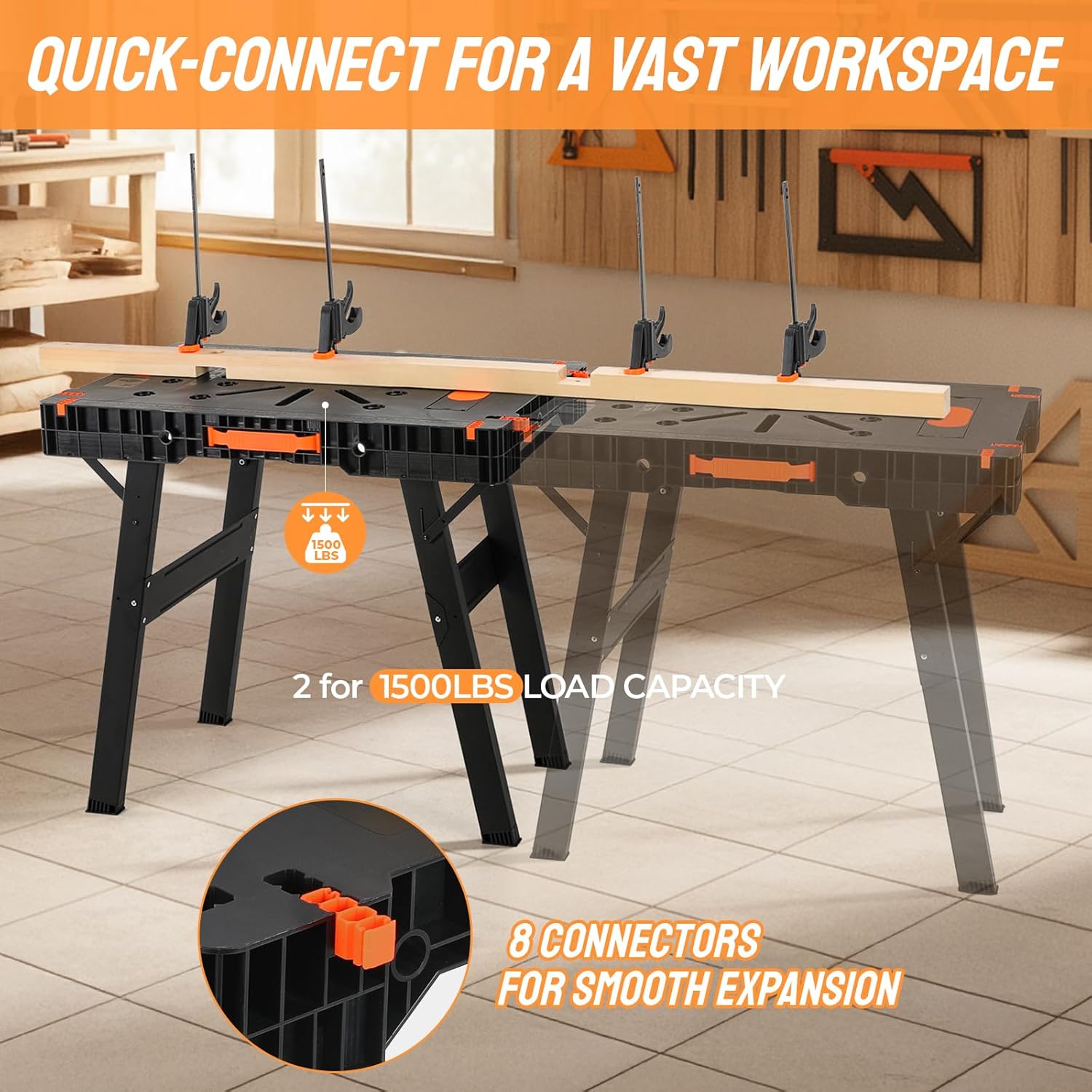 Folding Work Bench with Clamps - Workbench Portable Fold review and price