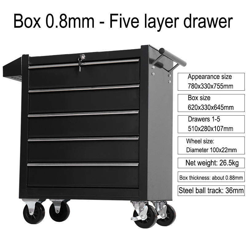 5 Drawer Storage Tool Box Trol - Tools Trolley For Workshop review and price
