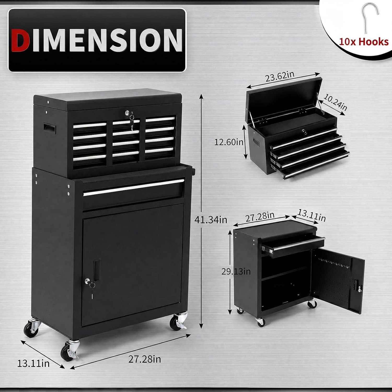 5 Drawer Rolling Tool Cabinet  - Tools Trolley For Workshop review and price