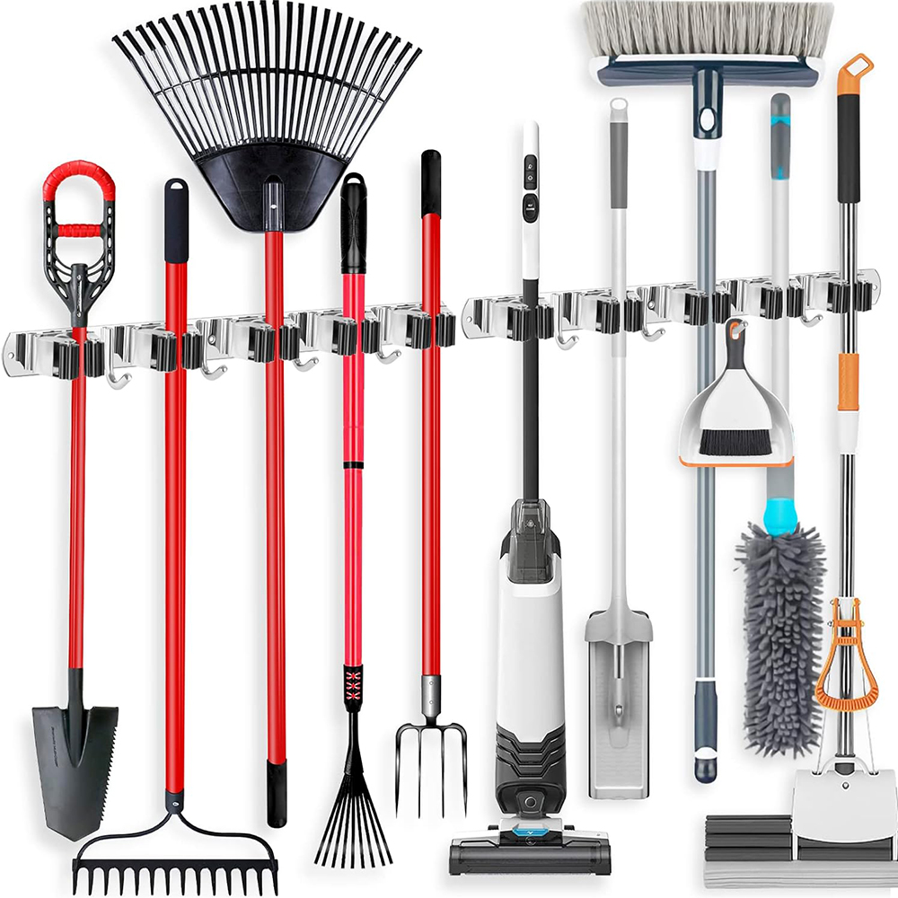 Stainless Steel Mop and Broom  - Workshop Tools On Wall review and price