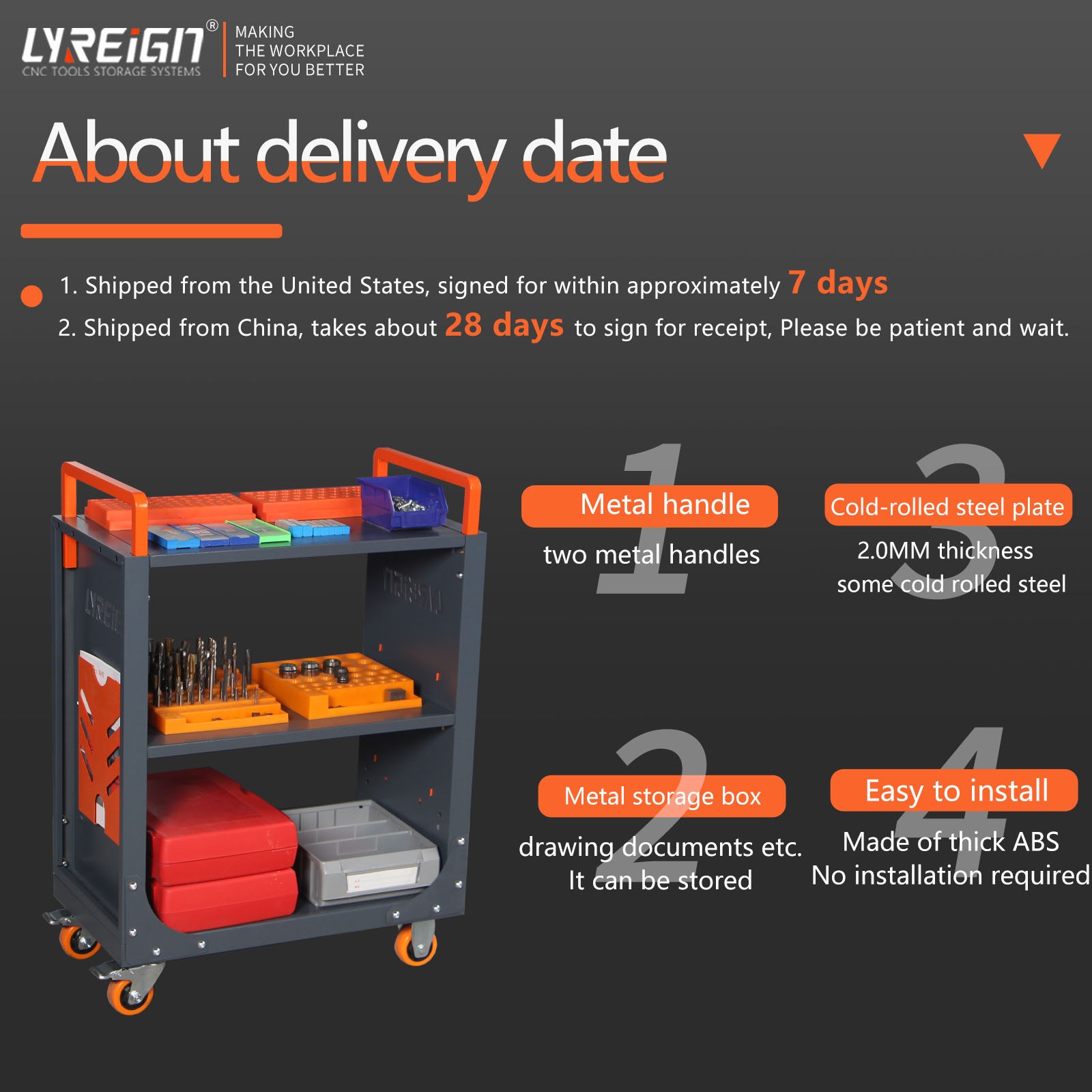 CNC Tool Rack Transfer Cart, M - Tools Trolley For Workshop review and price