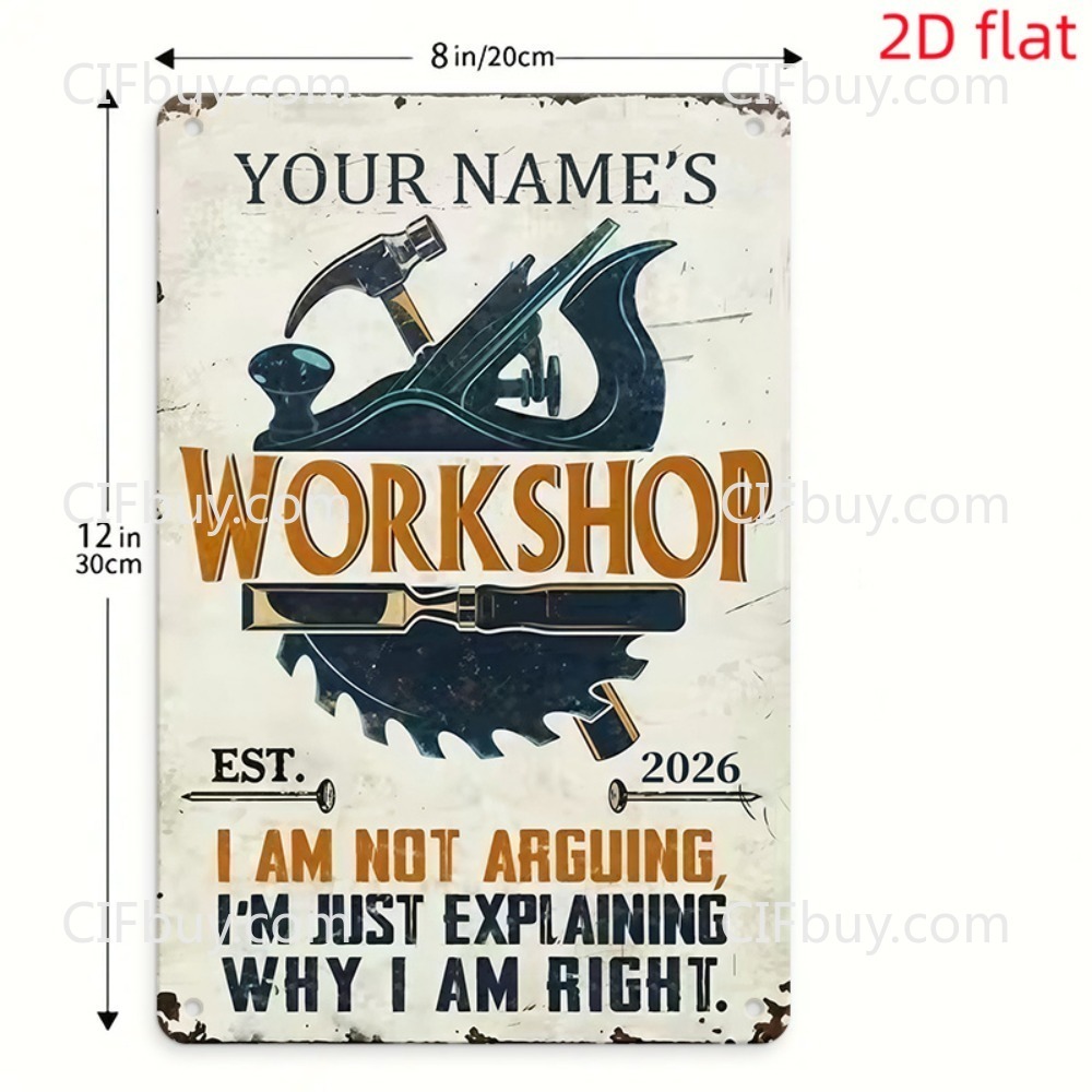 2D Flat Custom Name Workshop C - Workshop Tools With Name review and price